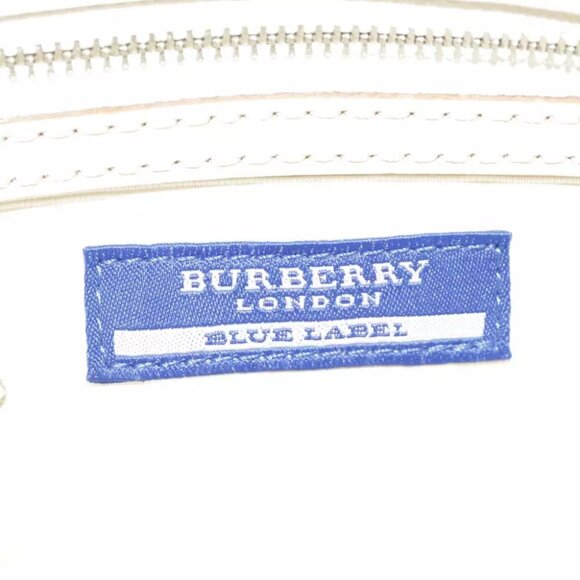 BURBERRY Nova Check Blue Label Shoulder Bag Canvas Peppermint Auth - Picture 12 of 16